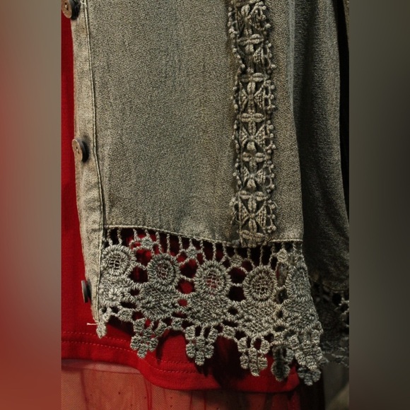 Grayish Green Lace Jacket - Picture 7 of 12